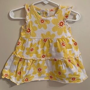 Sesame Street ruffle dress w/ red and yellow flowers, 3-6M
